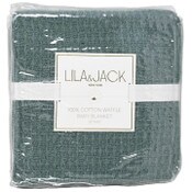 Wholesale - 1pc 30x40" Cotton Waffle Blanket - Green C/P 48, UPC: 195010021630
